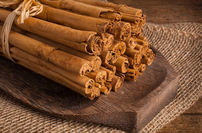Cinnamon is harvested from the bark of cinnamon trees