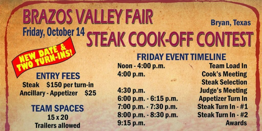 2022 Brazos Valley Fair (DOUBLE) Steak Cookoff @ Bryan, TX