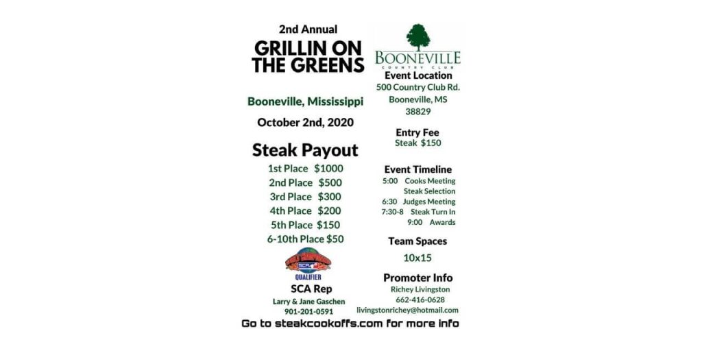 2020 Grillin on the Greens Steak Cookoff @ Booneville, MS