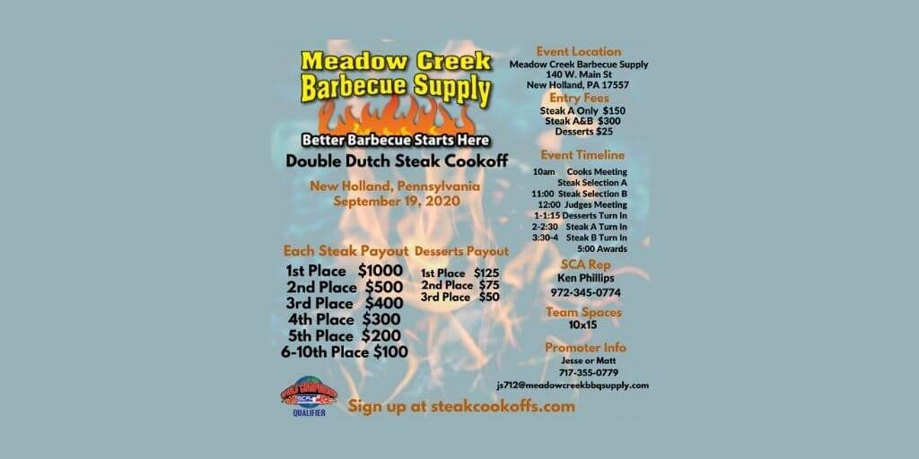 2020 Meadow Creek Double Dutch Steak Cookoff (DOUBLE) @ New Holland, PA
